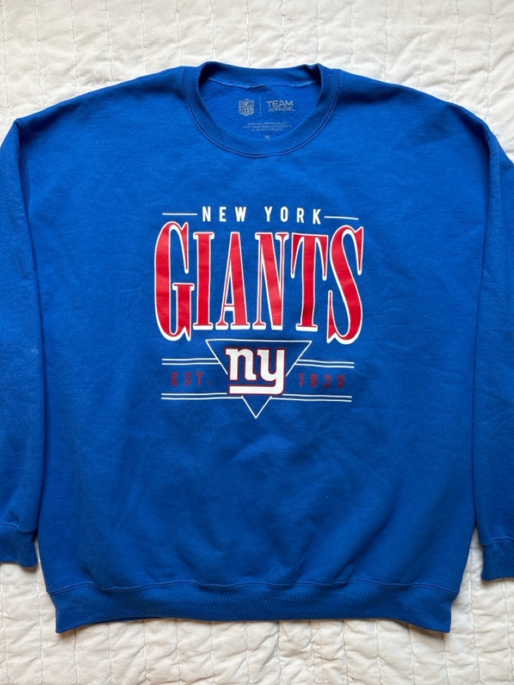 NY Giants Oversized Crewneck Sweatshirt Blue Vintage Style NFL Unisex